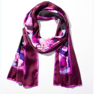 NWT WHBM Purple Floral Scarf